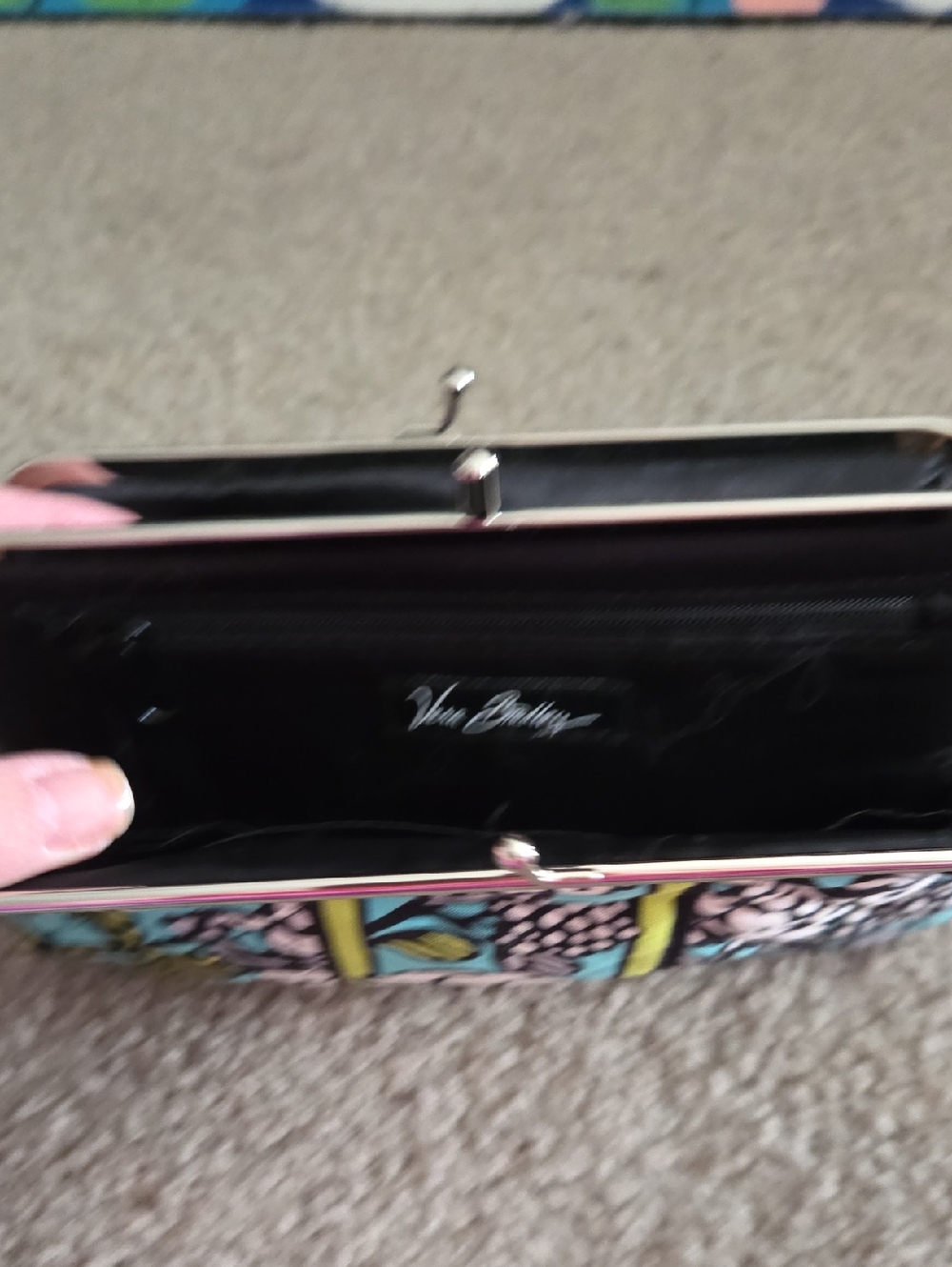 Vera Bradley Multicolor Floral Frame Wristlet in Pink and Blue